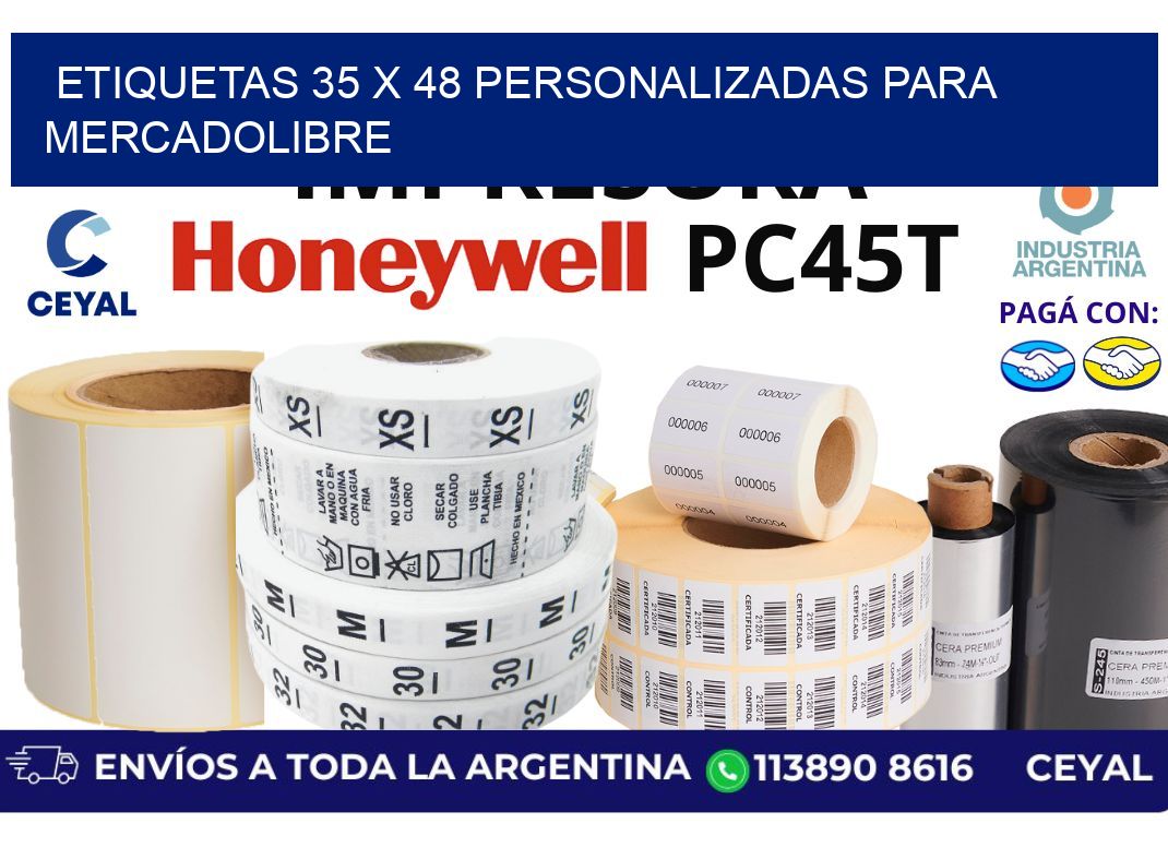 etiquetas 35 x 48 personalizadas para mercadolibre
