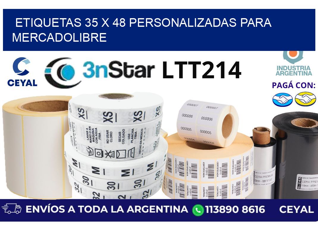 etiquetas 35 x 48 personalizadas para mercadolibre
