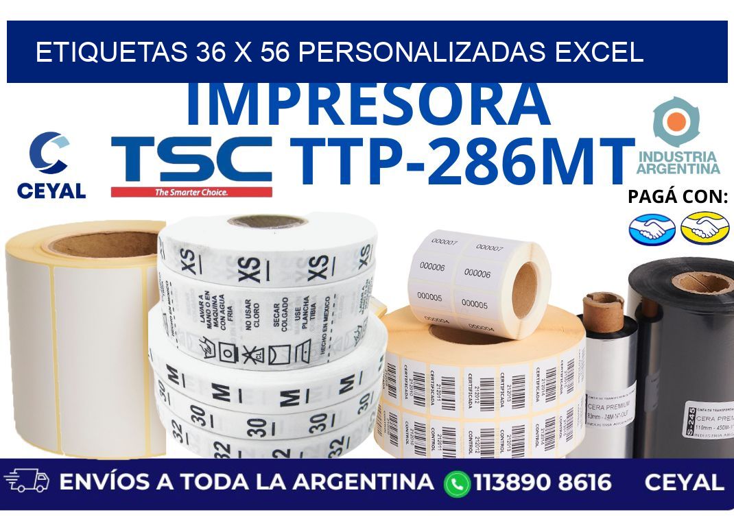 etiquetas 36 x 56 personalizadas excel