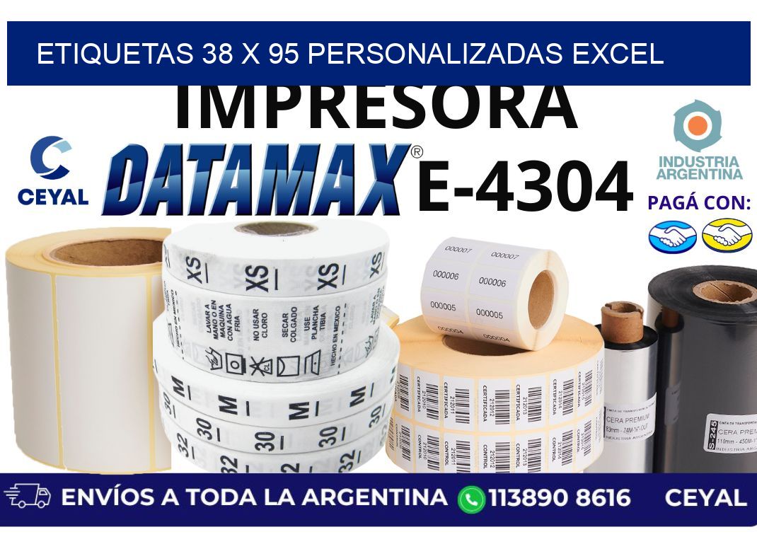 etiquetas 38 x 95 personalizadas excel