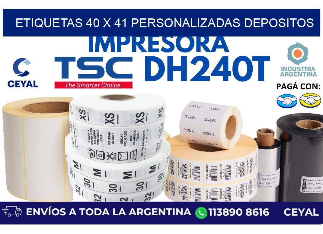 etiquetas 40 x 41 personalizadas depositos