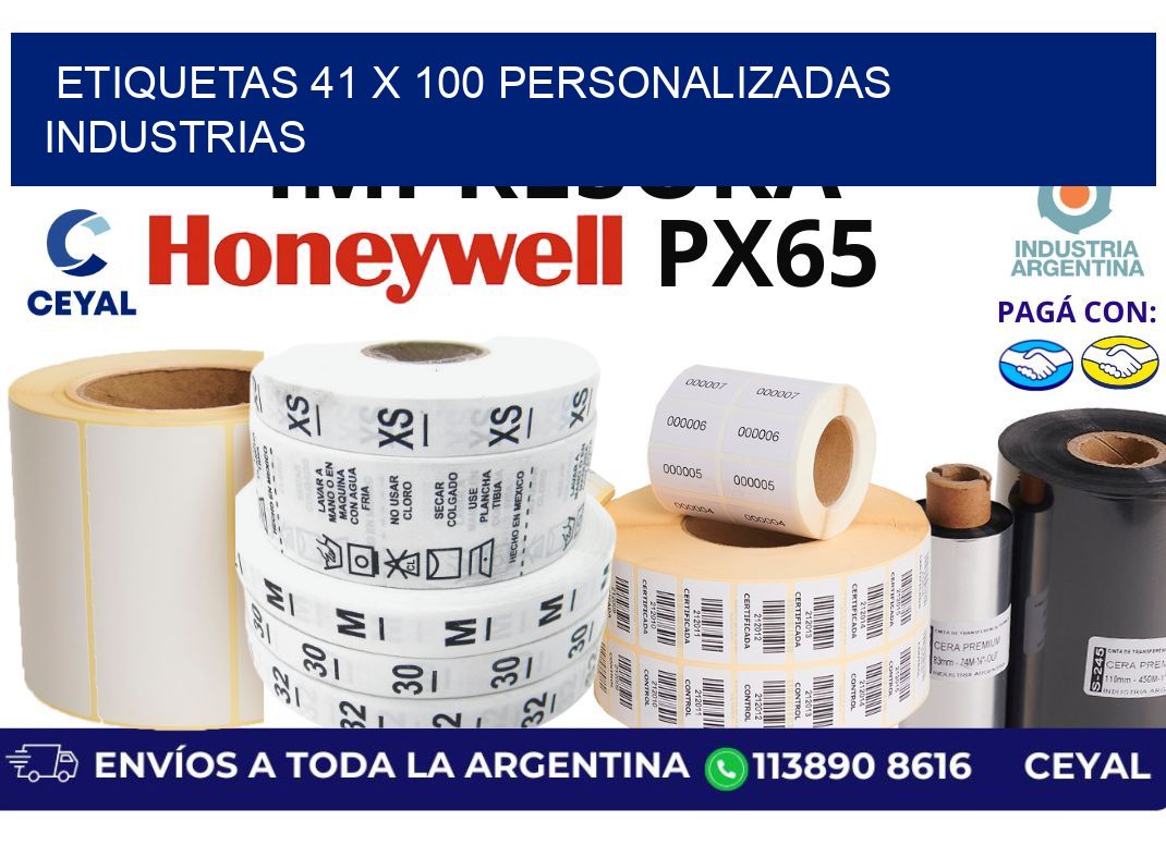 etiquetas 41 x 100 personalizadas industrias