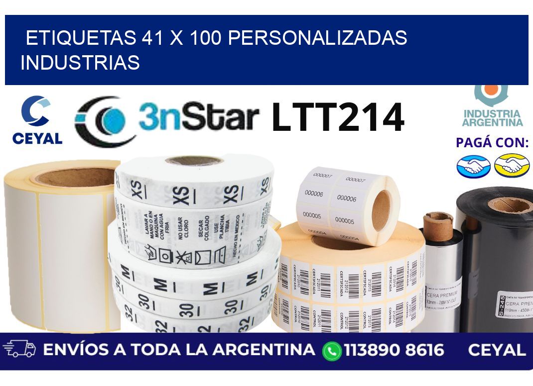 etiquetas 41 x 100 personalizadas industrias