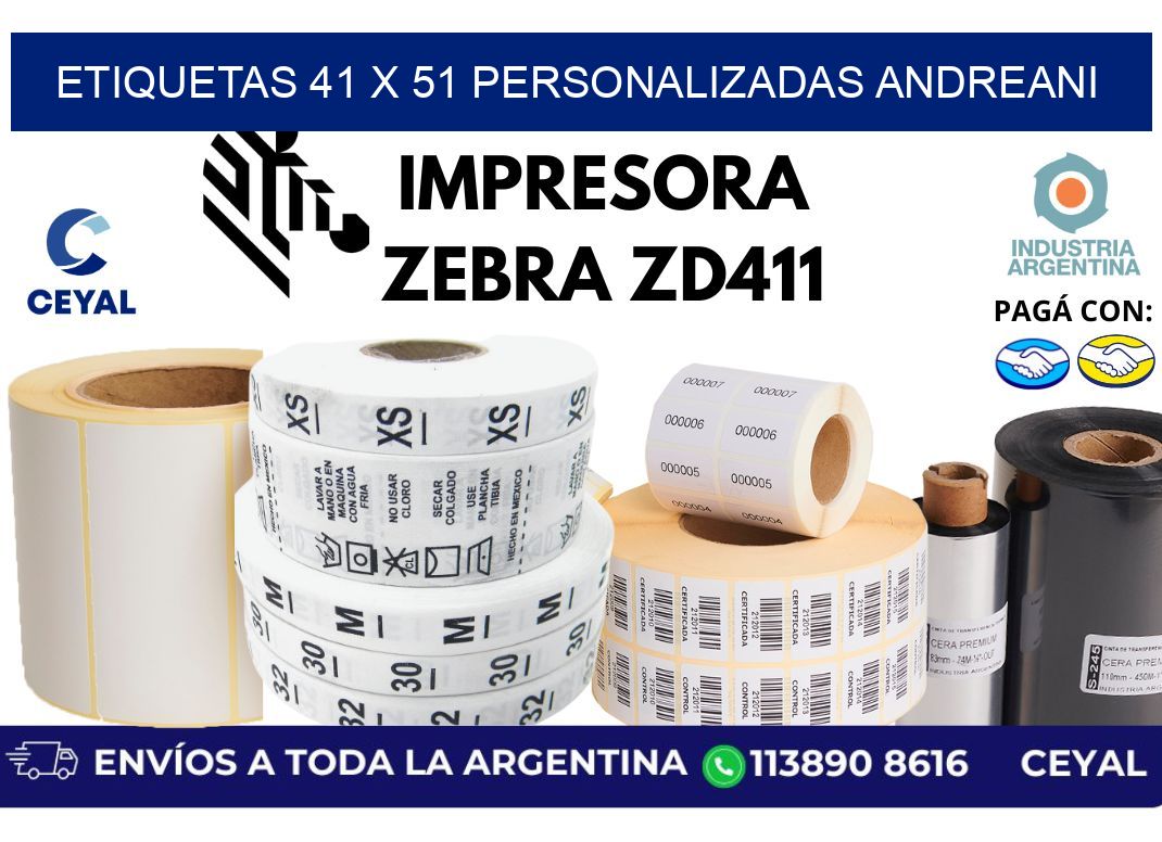 etiquetas 41 x 51 personalizadas andreani
