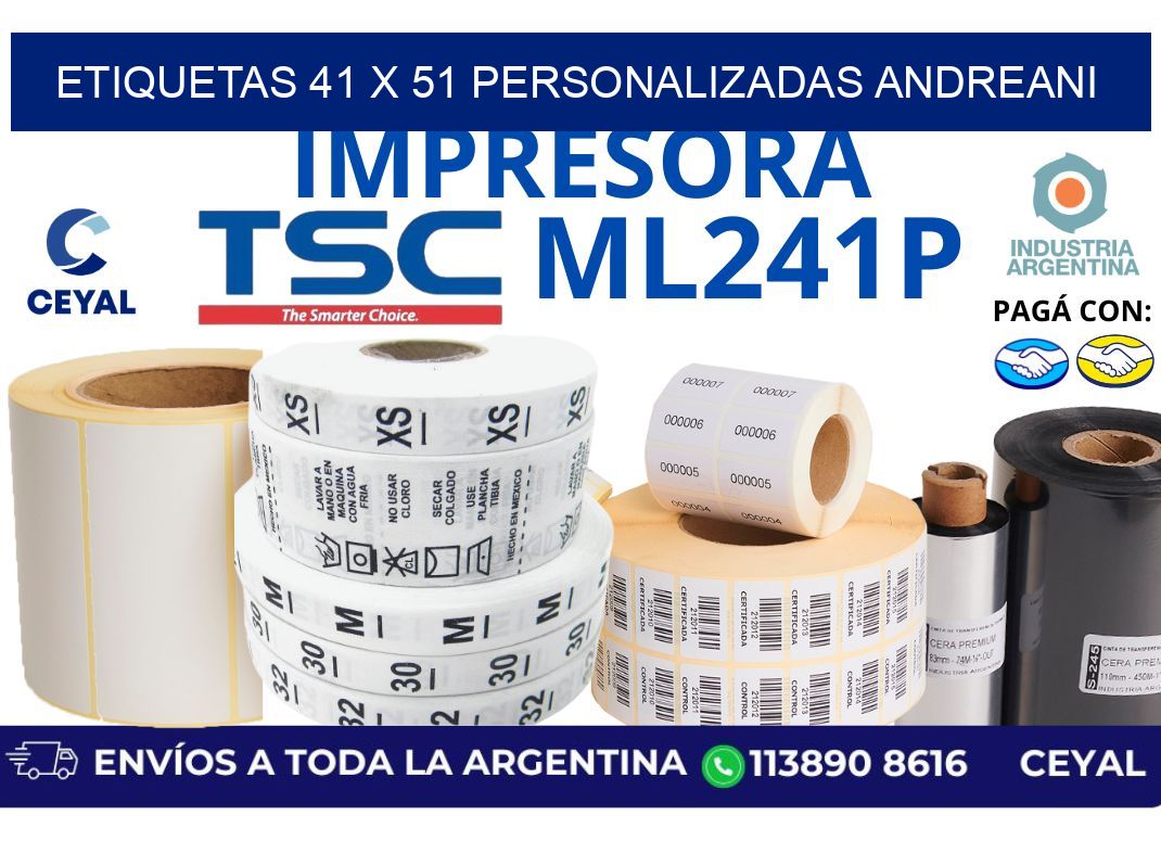 etiquetas 41 x 51 personalizadas andreani