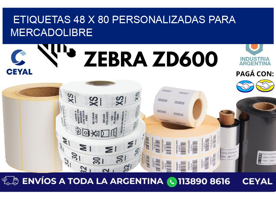 etiquetas 48 x 80 personalizadas para mercadolibre