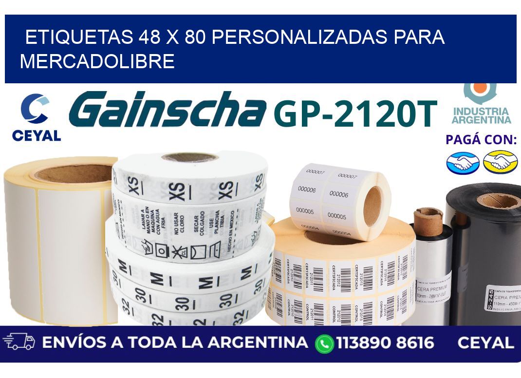 etiquetas 48 x 80 personalizadas para mercadolibre