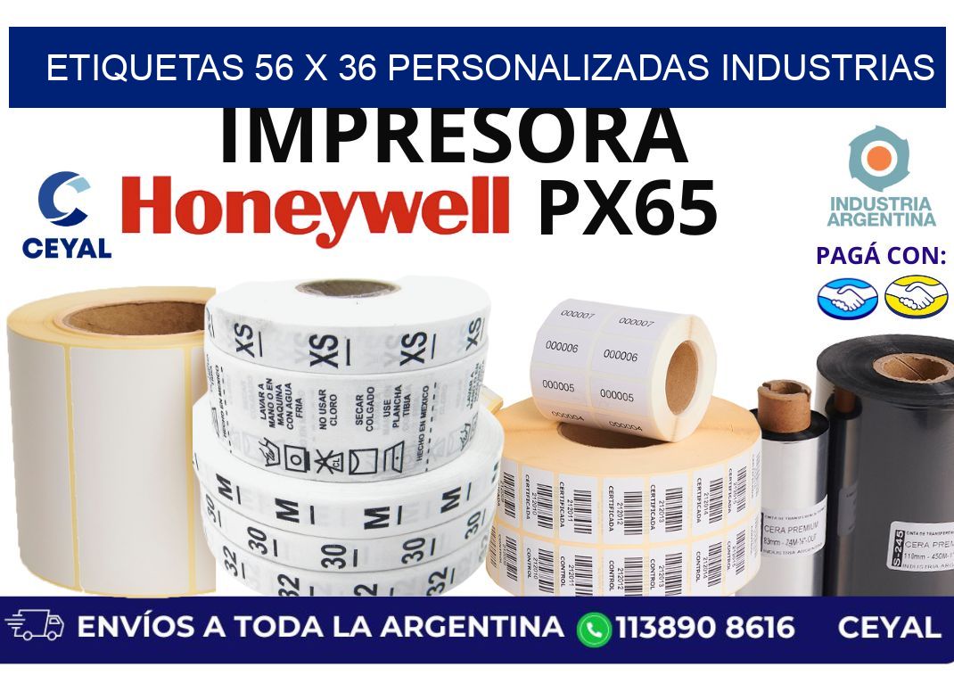 etiquetas 56 x 36 personalizadas industrias