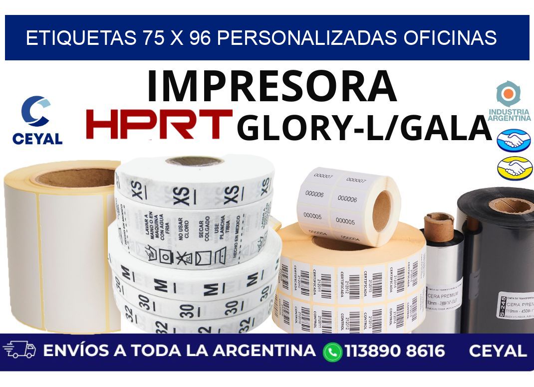 etiquetas 75 x 96 personalizadas oficinas
