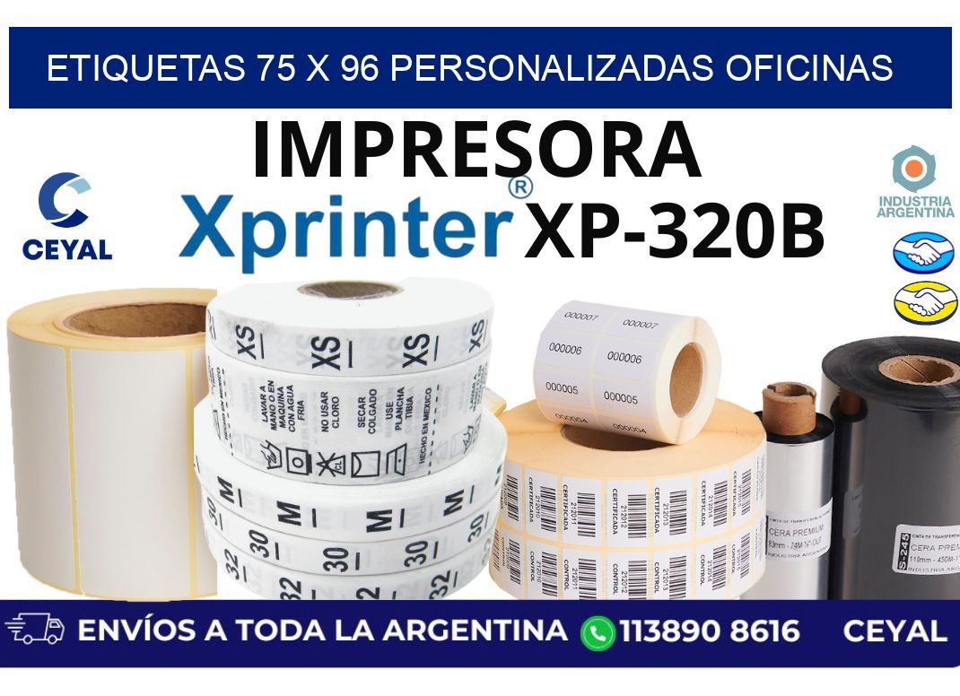 etiquetas 75 x 96 personalizadas oficinas