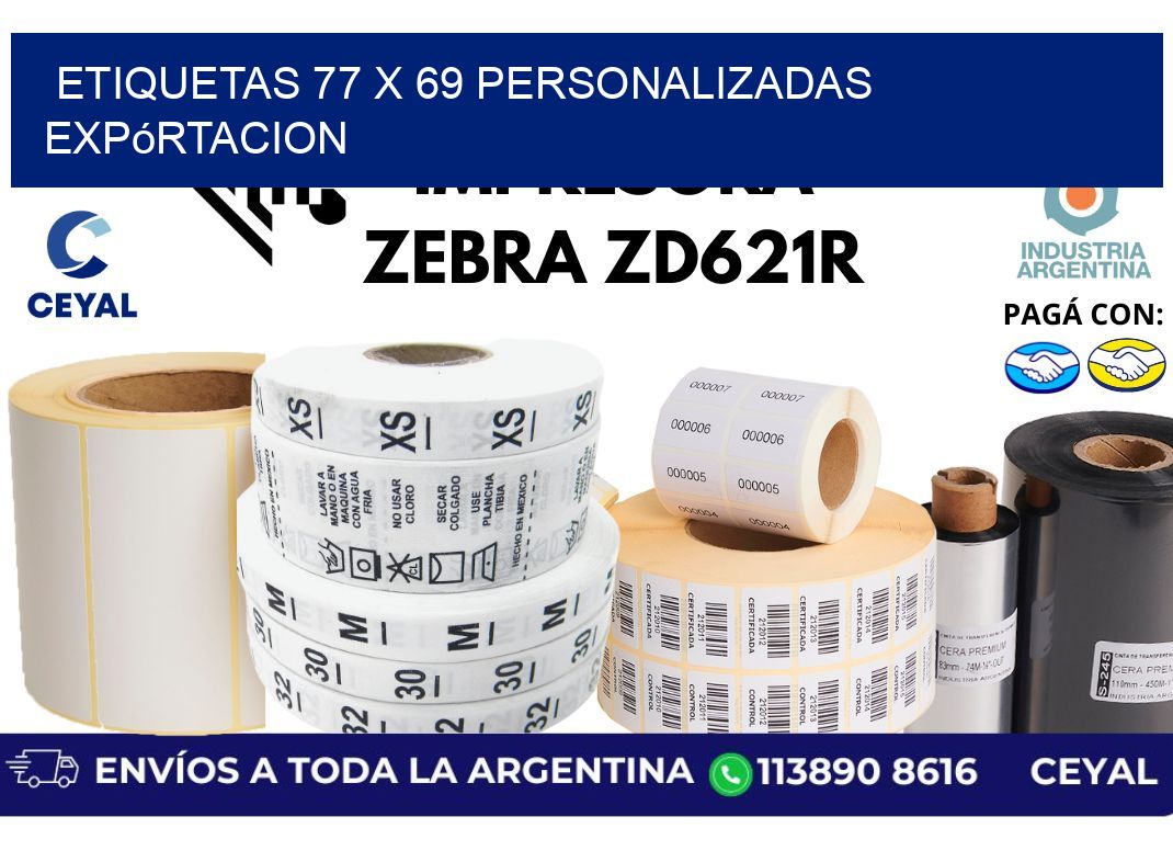 etiquetas 77 x 69 personalizadas expórtacion