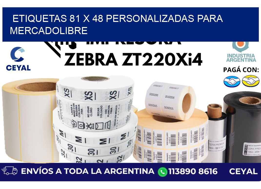 etiquetas 81 x 48 personalizadas para mercadolibre