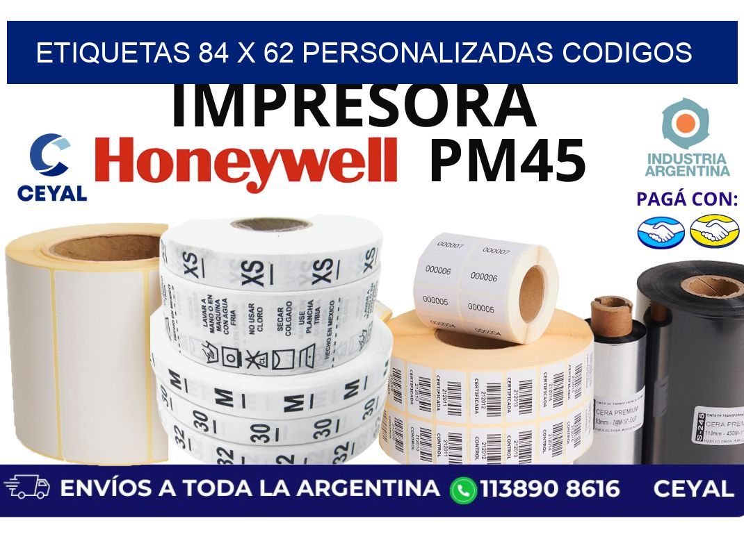 etiquetas 84 x 62 personalizadas codigos