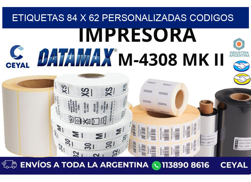 etiquetas 84 x 62 personalizadas codigos