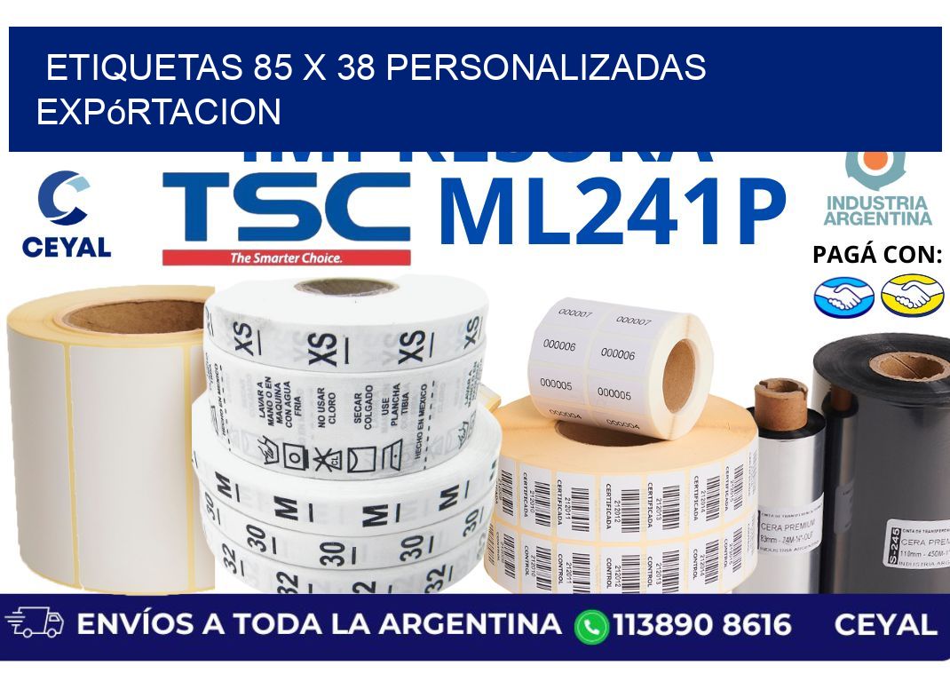 etiquetas 85 x 38 personalizadas expórtacion