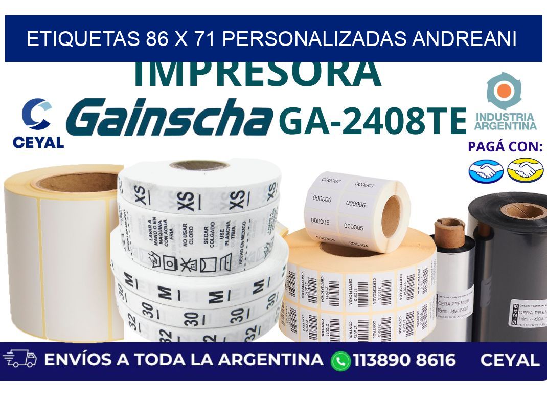 etiquetas 86 x 71 personalizadas andreani