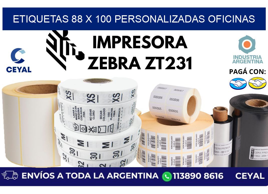 etiquetas 88 x 100 personalizadas oficinas