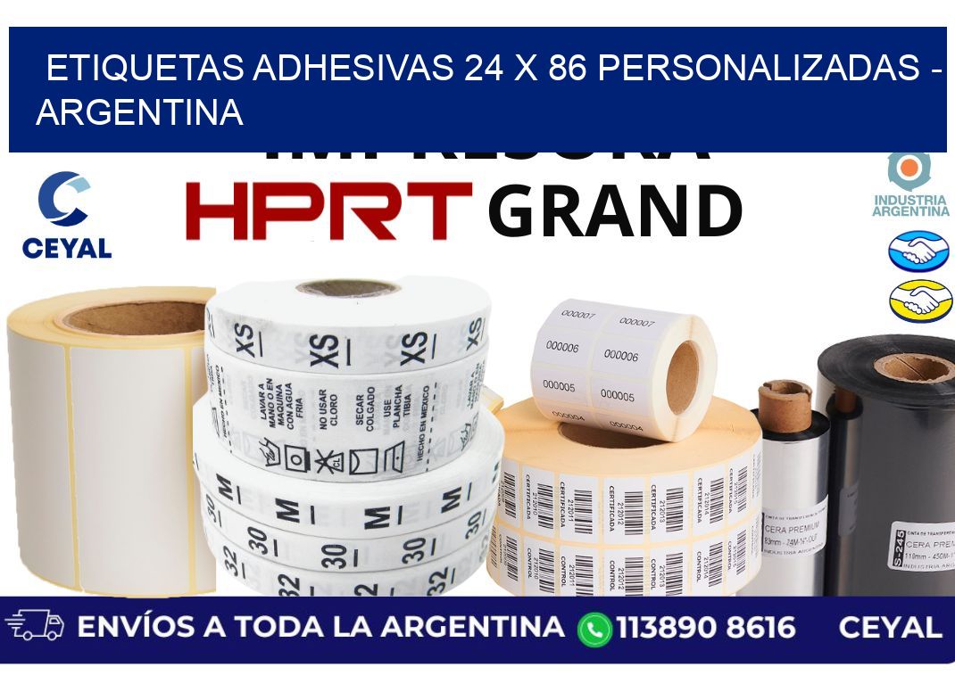 etiquetas adhesivas 24 x 86 personalizadas - Argentina