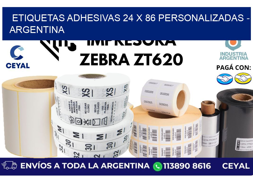 etiquetas adhesivas 24 x 86 personalizadas – Argentina