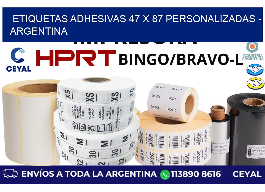 etiquetas adhesivas 47 x 87 personalizadas - Argentina