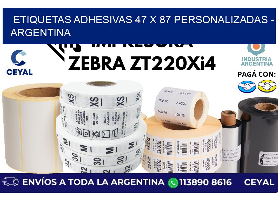 etiquetas adhesivas 47 x 87 personalizadas – Argentina