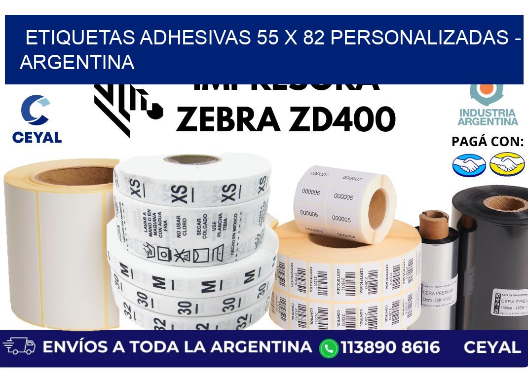 etiquetas adhesivas 55 x 82 personalizadas - Argentina