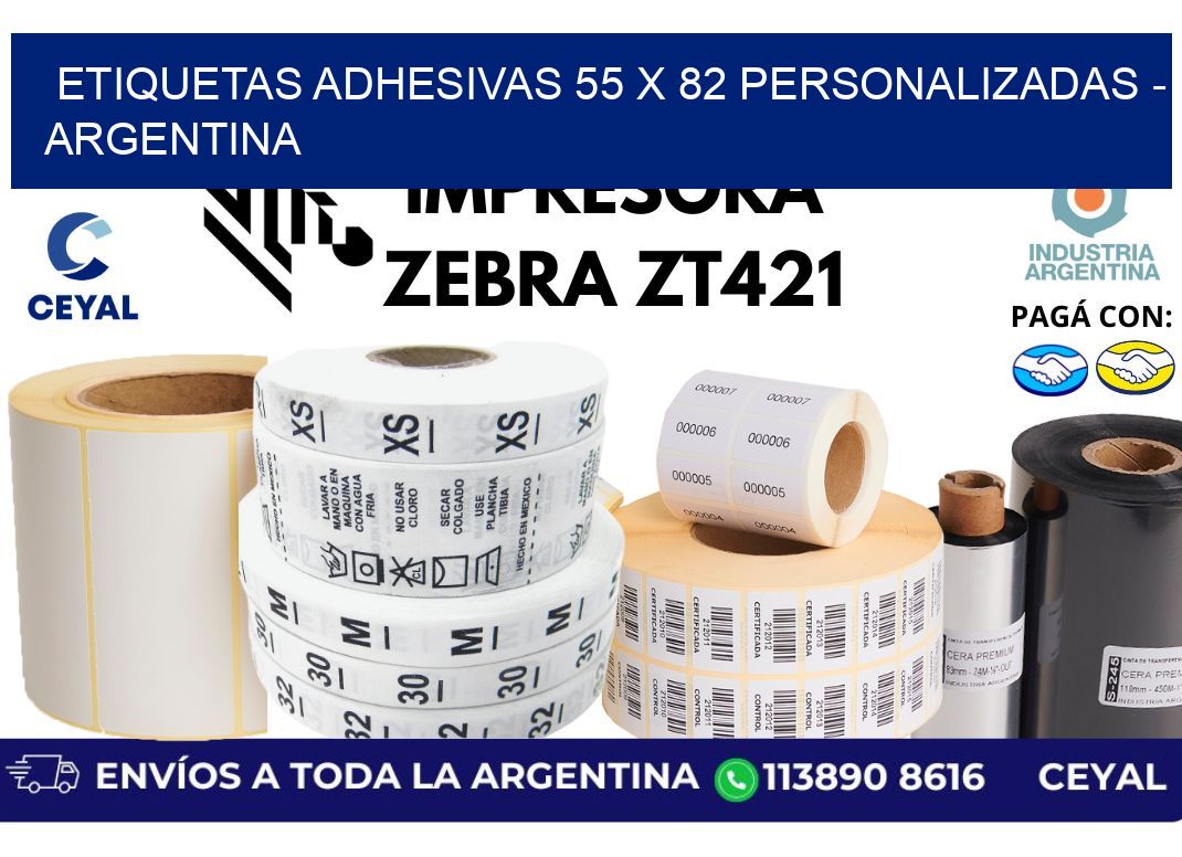 etiquetas adhesivas 55 x 82 personalizadas – Argentina