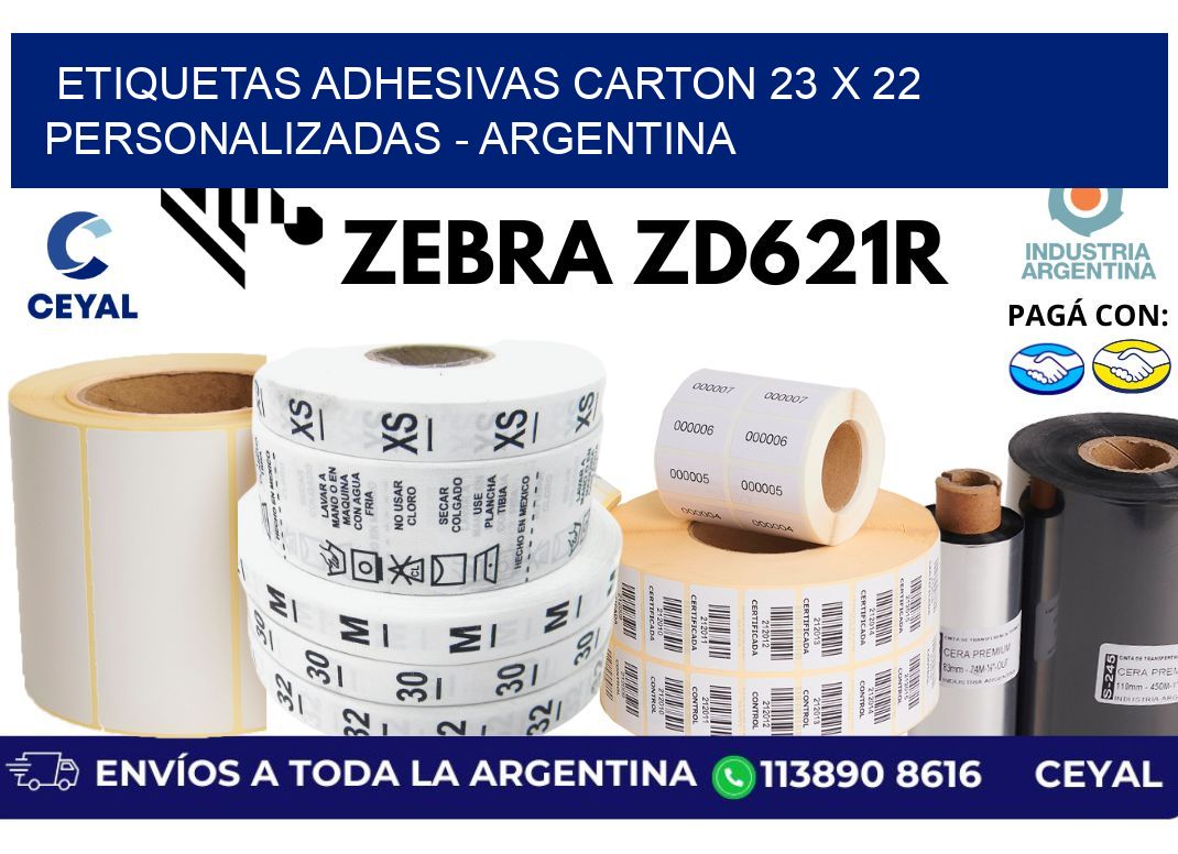 etiquetas adhesivas carton 23 x 22 personalizadas - Argentina