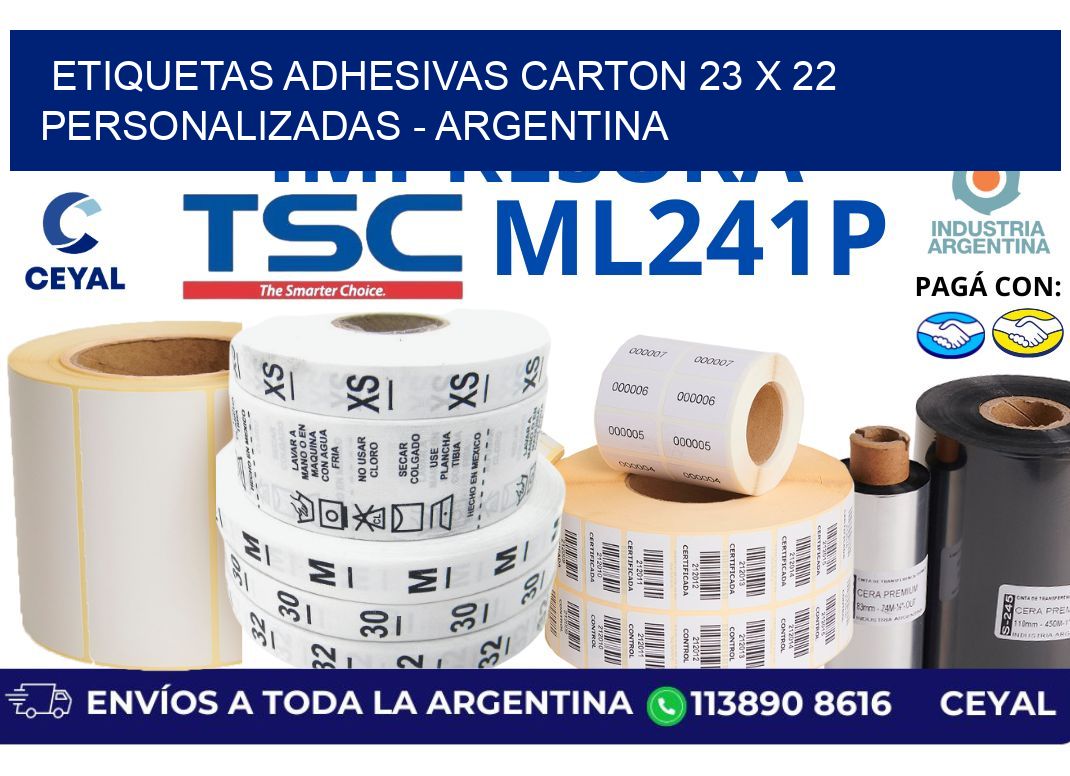 etiquetas adhesivas carton 23 x 22 personalizadas – Argentina