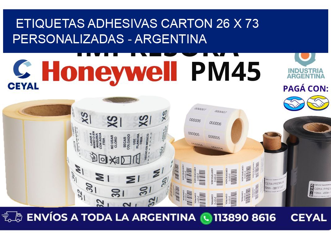 etiquetas adhesivas carton 26 x 73 personalizadas – Argentina