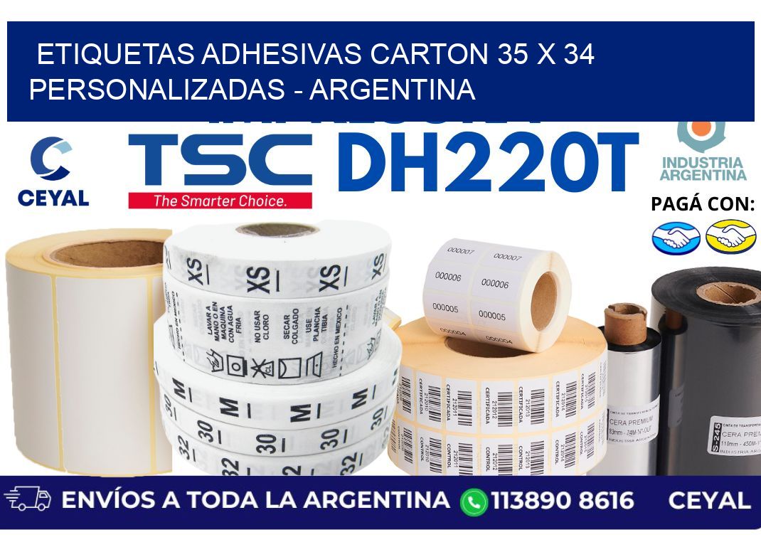 etiquetas adhesivas carton 35 x 34 personalizadas – Argentina
