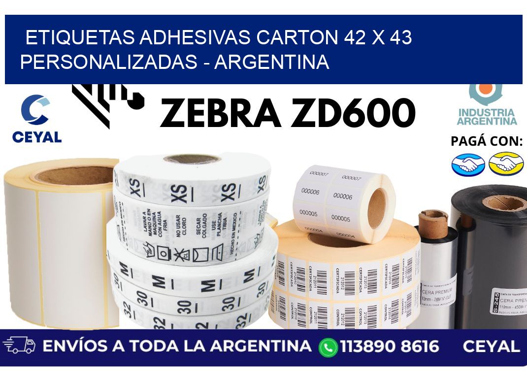 etiquetas adhesivas carton 42 x 43 personalizadas - Argentina