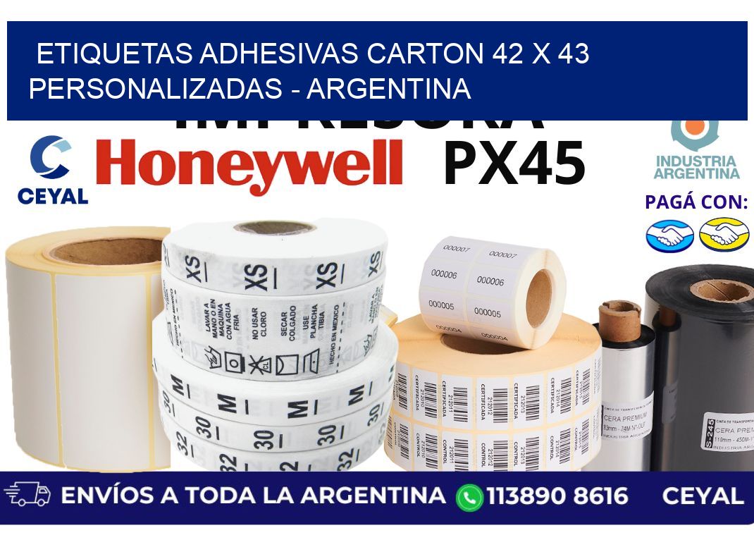 etiquetas adhesivas carton 42 x 43 personalizadas – Argentina