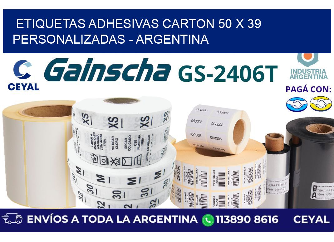 etiquetas adhesivas carton 50 x 39 personalizadas - Argentina