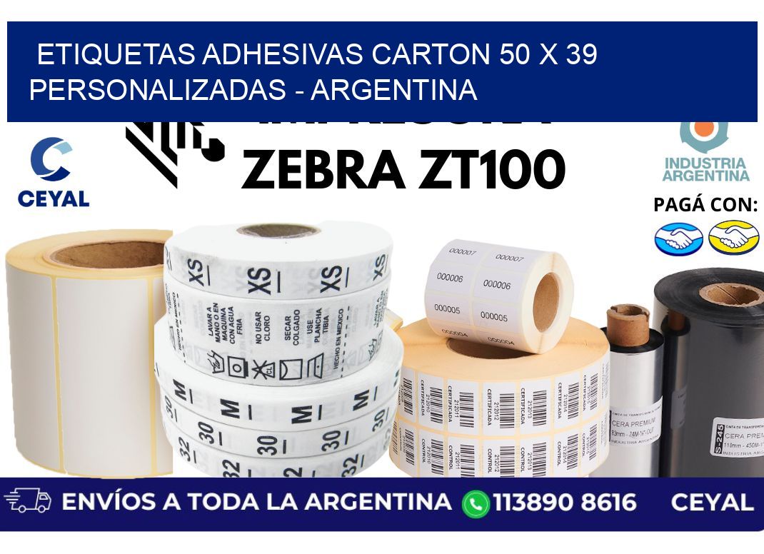 etiquetas adhesivas carton 50 x 39 personalizadas - Argentina