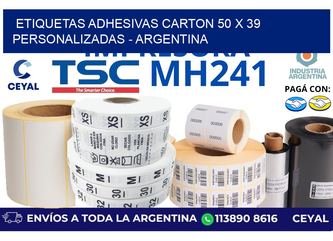 etiquetas adhesivas carton 50 x 39 personalizadas – Argentina
