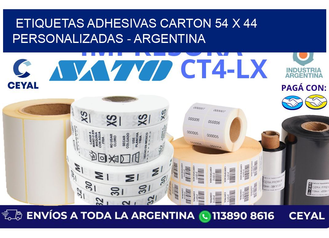 etiquetas adhesivas carton 54 x 44 personalizadas - Argentina