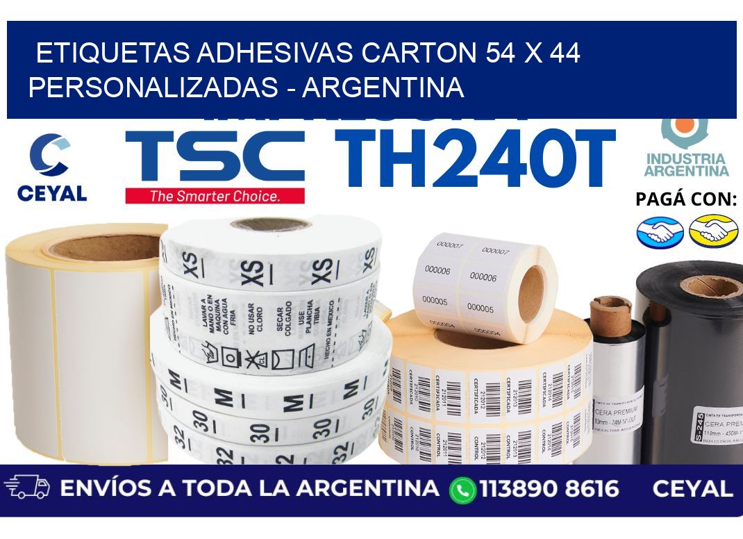 etiquetas adhesivas carton 54 x 44 personalizadas - Argentina