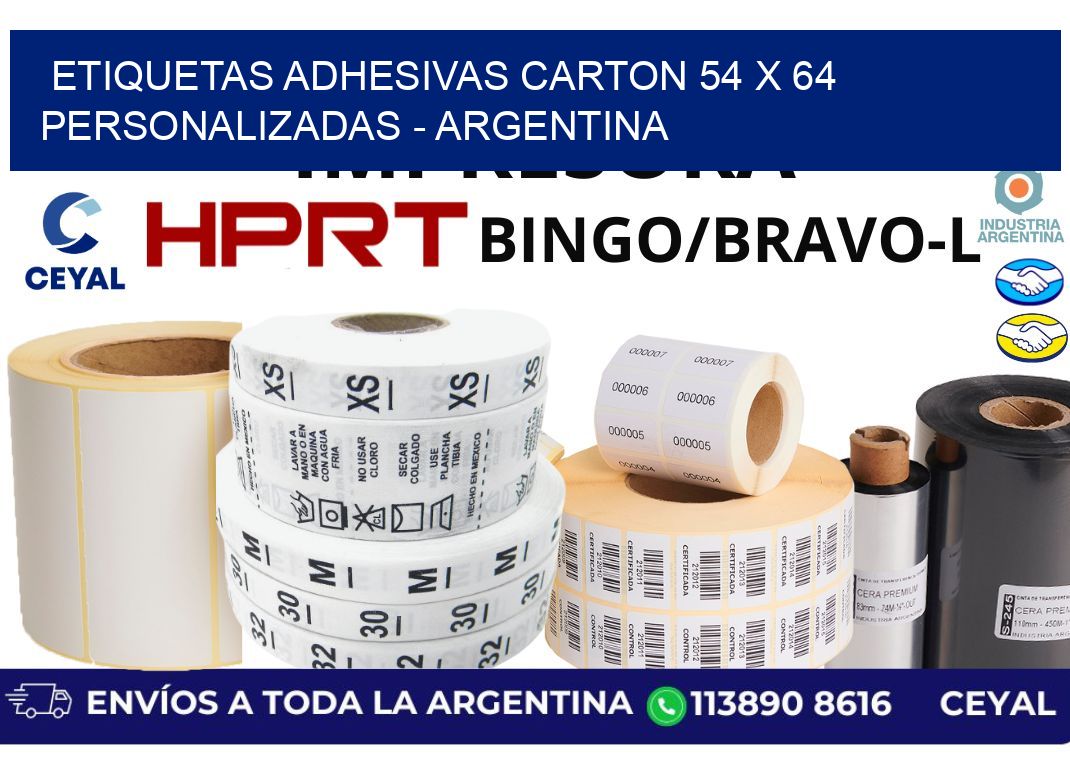 etiquetas adhesivas carton 54 x 64 personalizadas - Argentina