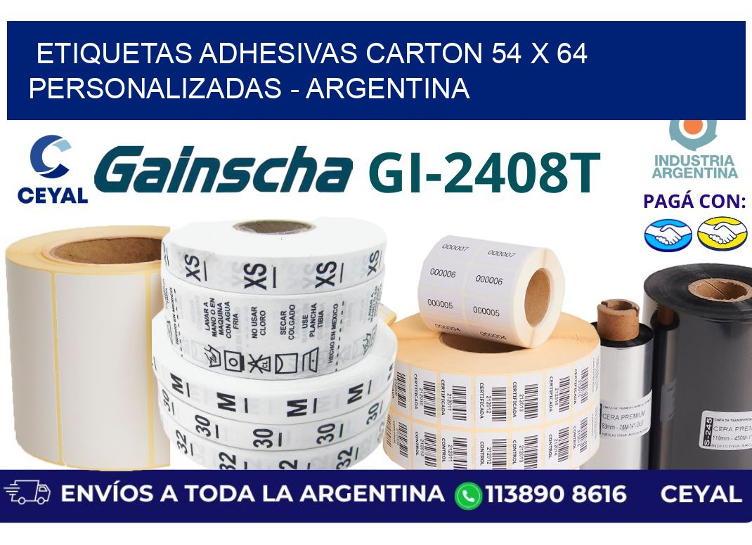 etiquetas adhesivas carton 54 x 64 personalizadas - Argentina