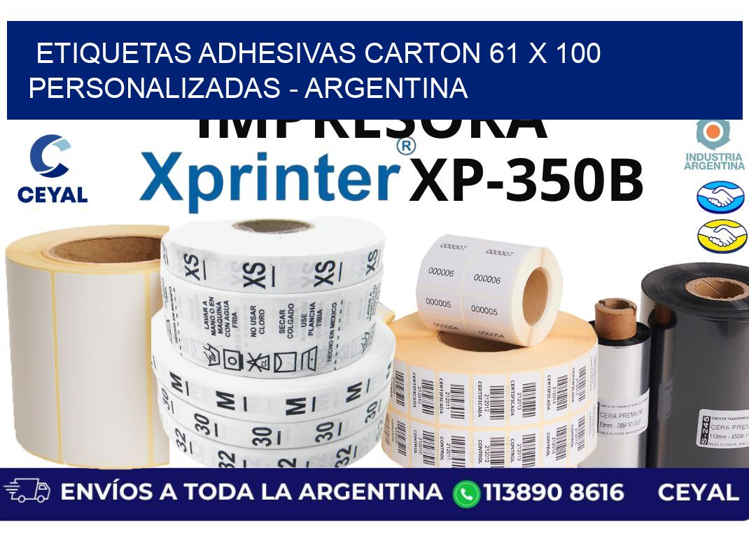 etiquetas adhesivas carton 61 x 100 personalizadas – Argentina