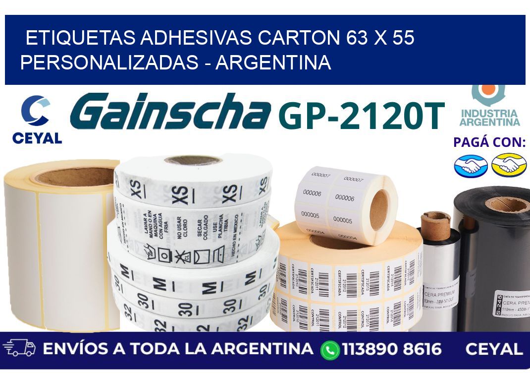 etiquetas adhesivas carton 63 x 55 personalizadas – Argentina