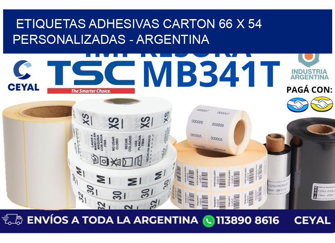 etiquetas adhesivas carton 66 x 54 personalizadas - Argentina