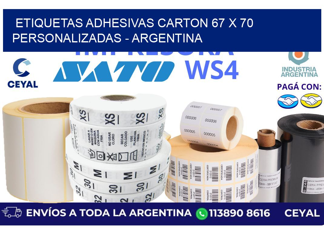 etiquetas adhesivas carton 67 x 70 personalizadas - Argentina