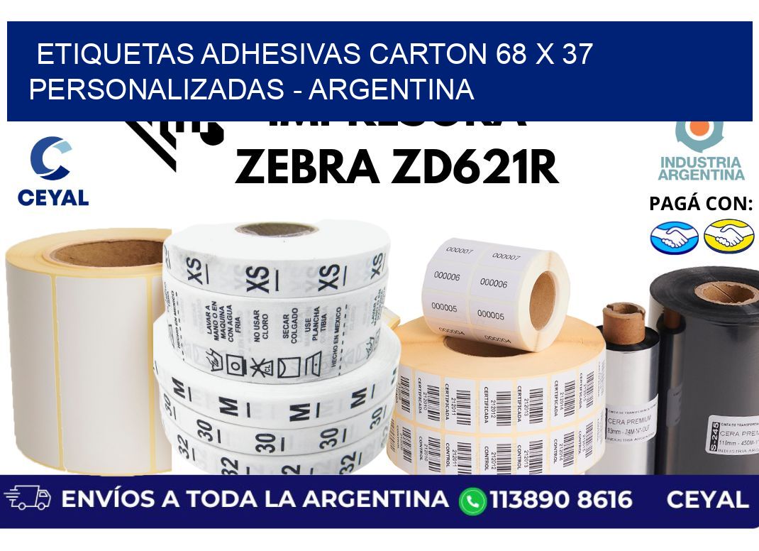 etiquetas adhesivas carton 68 x 37 personalizadas – Argentina