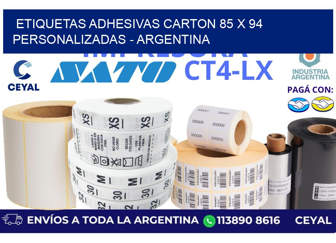etiquetas adhesivas carton 85 x 94 personalizadas - Argentina