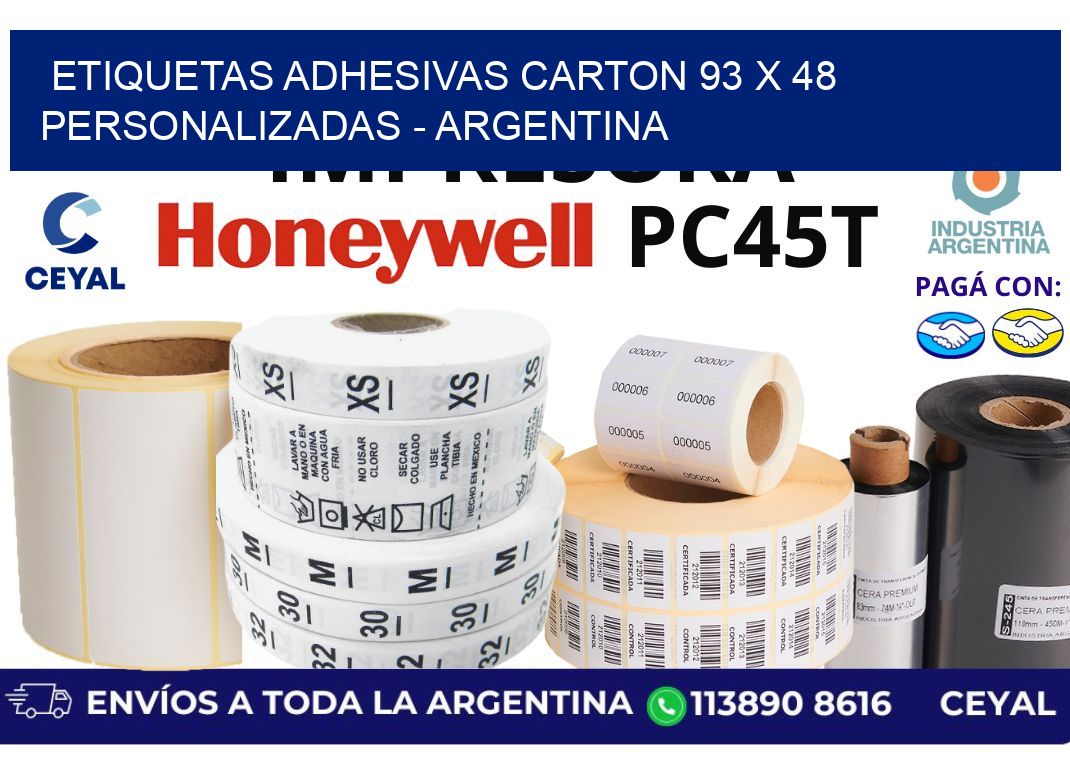 etiquetas adhesivas carton 93 x 48 personalizadas - Argentina