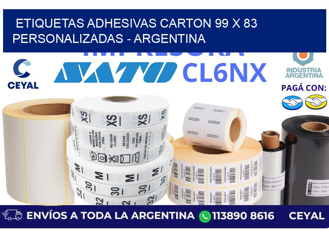 etiquetas adhesivas carton 99 x 83 personalizadas - Argentina