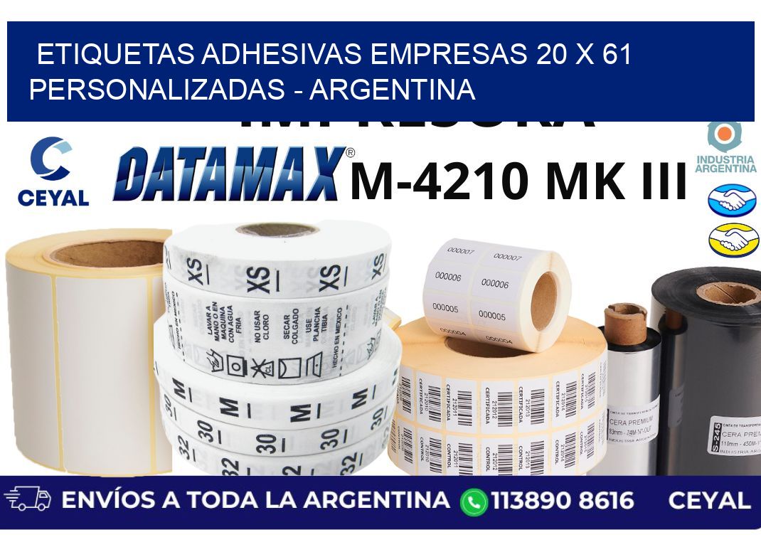 etiquetas adhesivas empresas 20 x 61 personalizadas – Argentina