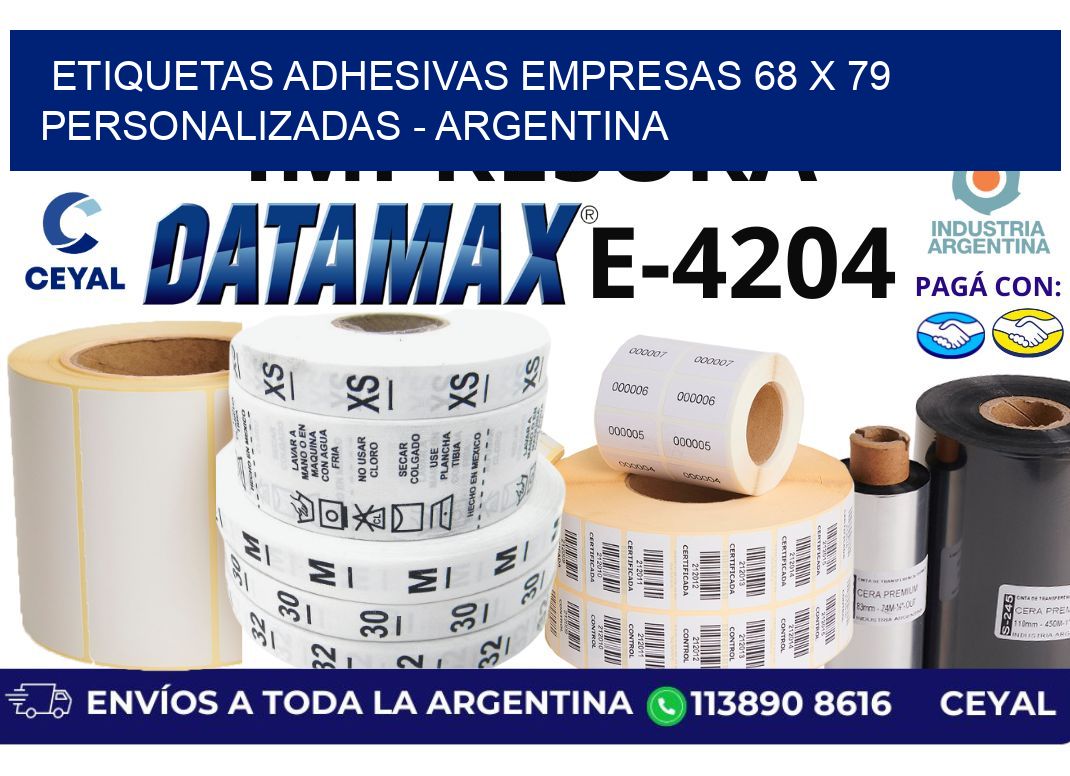 etiquetas adhesivas empresas 68 x 79 personalizadas - Argentina